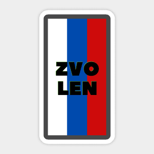 Zvolen City in Slovakian Flag Colors Vertical Sticker